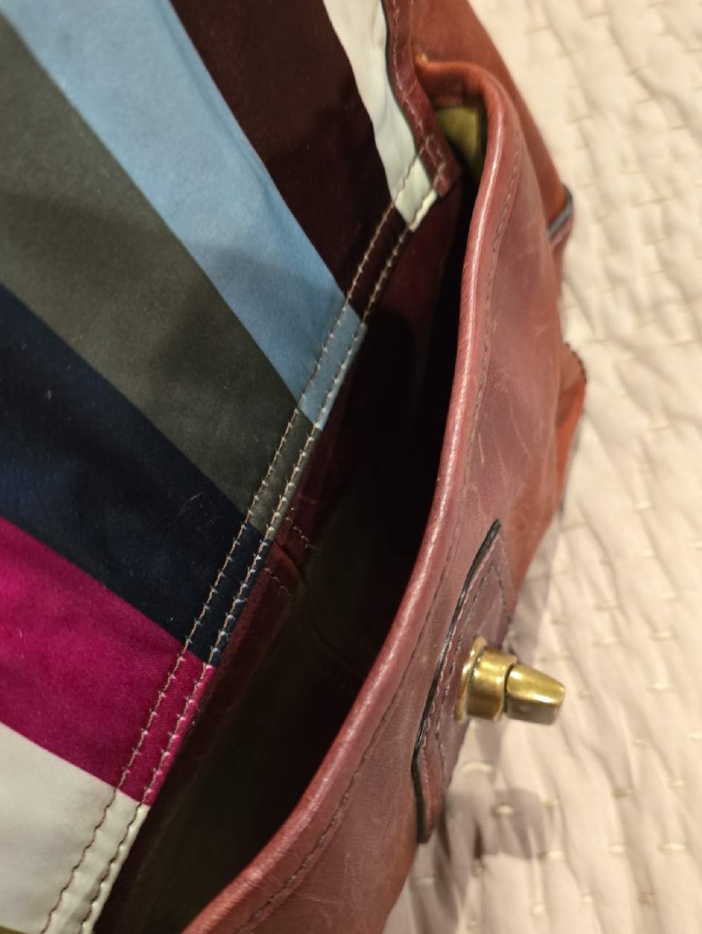Vintage Coach Chestnut Brown Leather Shoulder Bag with Turnlock - Picture 11 of 12